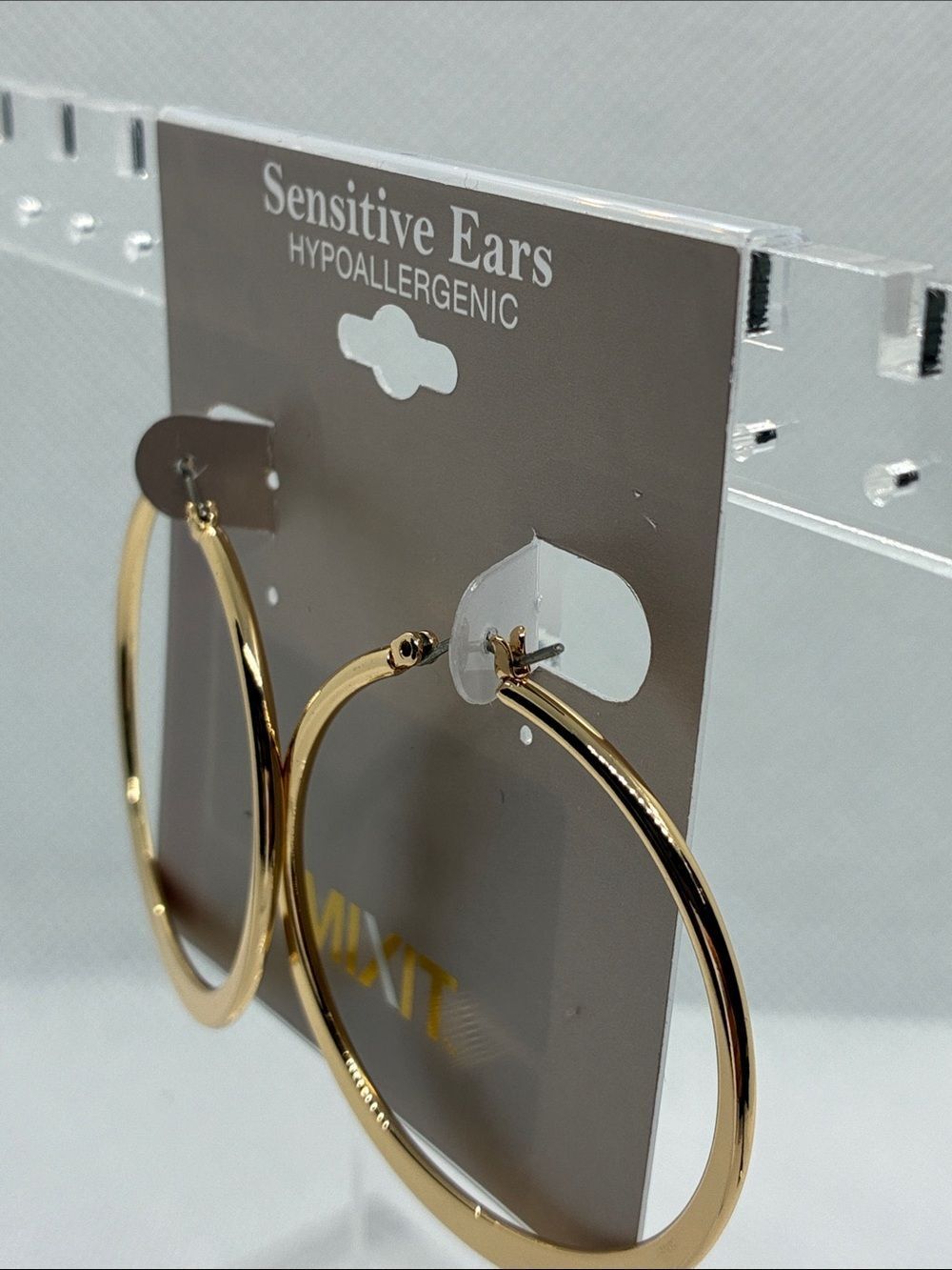 3For$20 Mixit Gold Hoop Earrings - Shiny Metal Finish - Picture 2 of 3